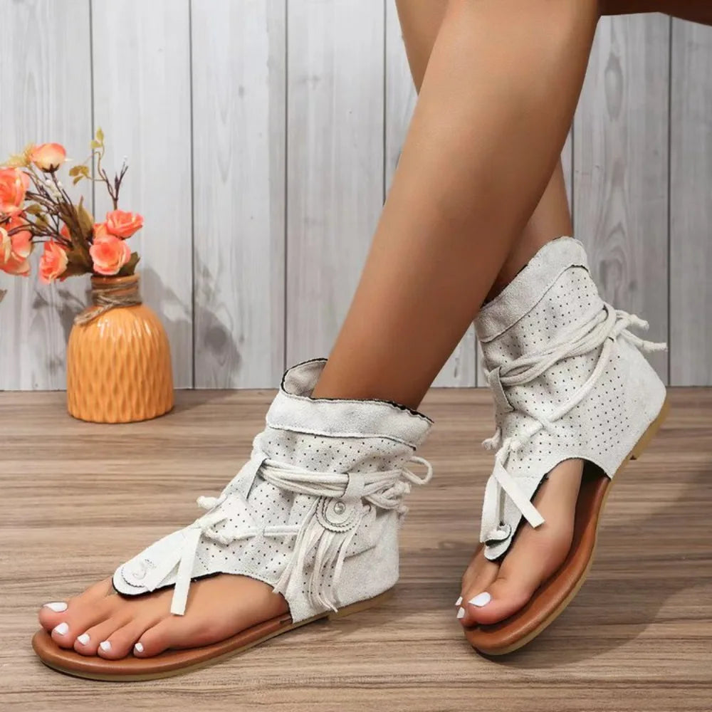 Damen-Sandalen-Retro-Tassel-Flip-Flops-Gummi-Sommer