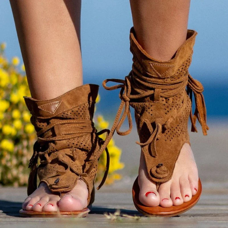 Damen-Sandalen-Retro-Tassel-Flip-Flops-Gummi-Sommer