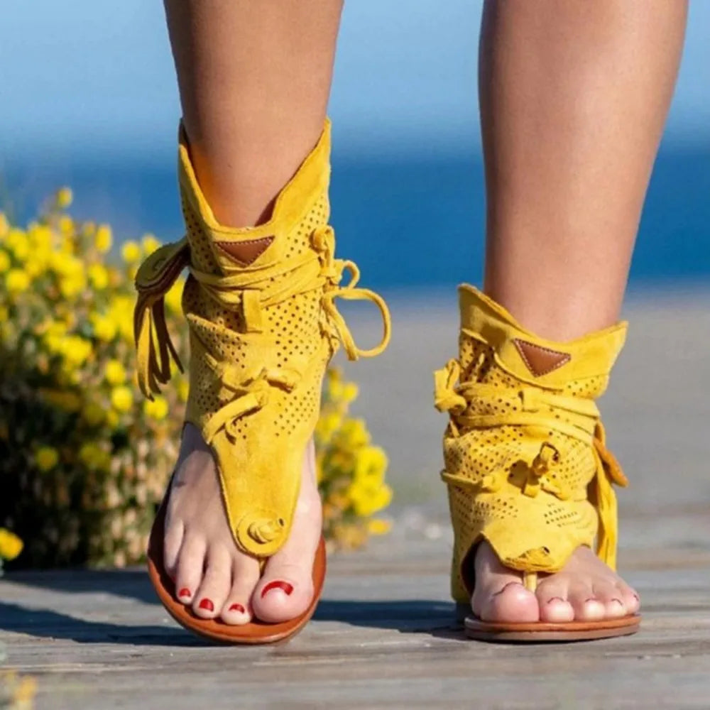 Damen-Sandalen-Retro-Tassel-Flip-Flops-Gummi-Sommer