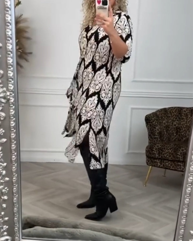 Kleid mit Hemdkragen und Seitenschlitz