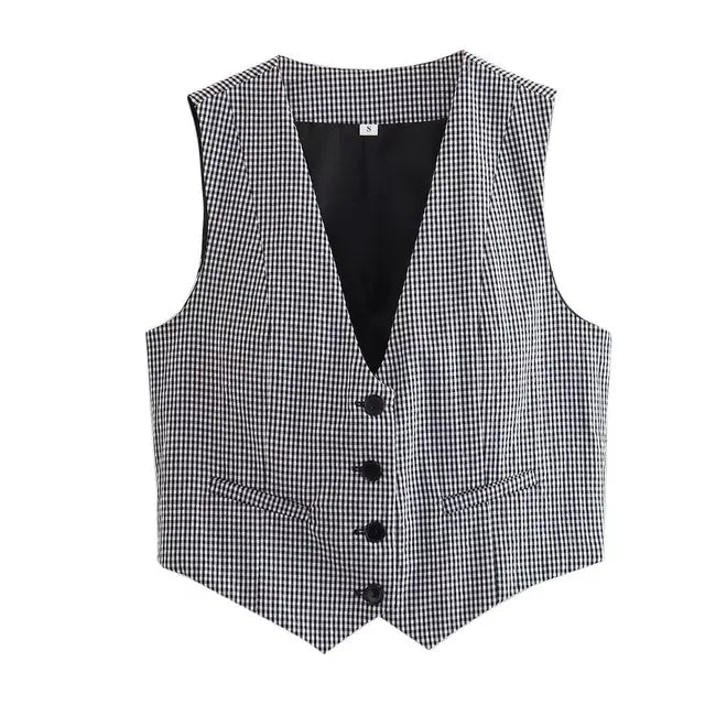 Damen-Weste- Slim Fit Button Down Design- Baumwolle- Sommer