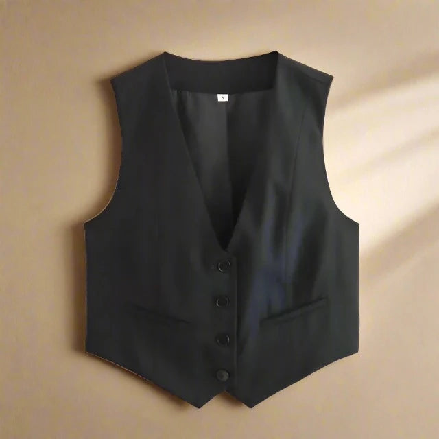 Damen-Weste- Slim Fit Button Down Design- Baumwolle- Sommer