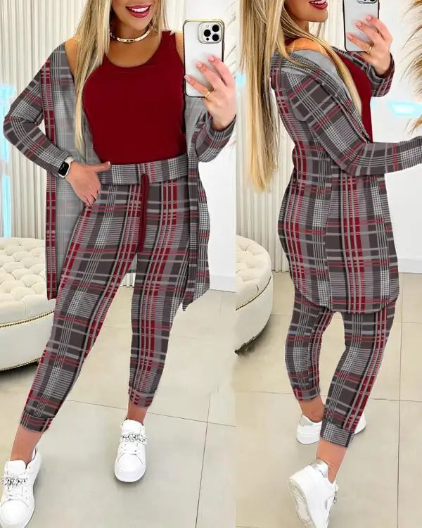 Langärmeliges Streetwear-Set mit Kordelzug in Uni-Farbe