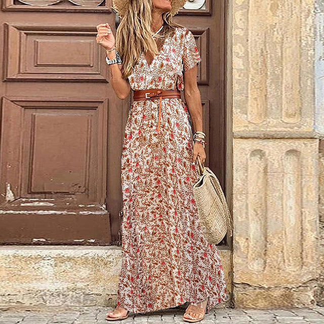 Malin Maxikleid im Vintage-Stil mit Laternenärmeln
