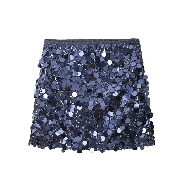 Frauen - Minirock - Hohe Taille, glitzernd - Sommer