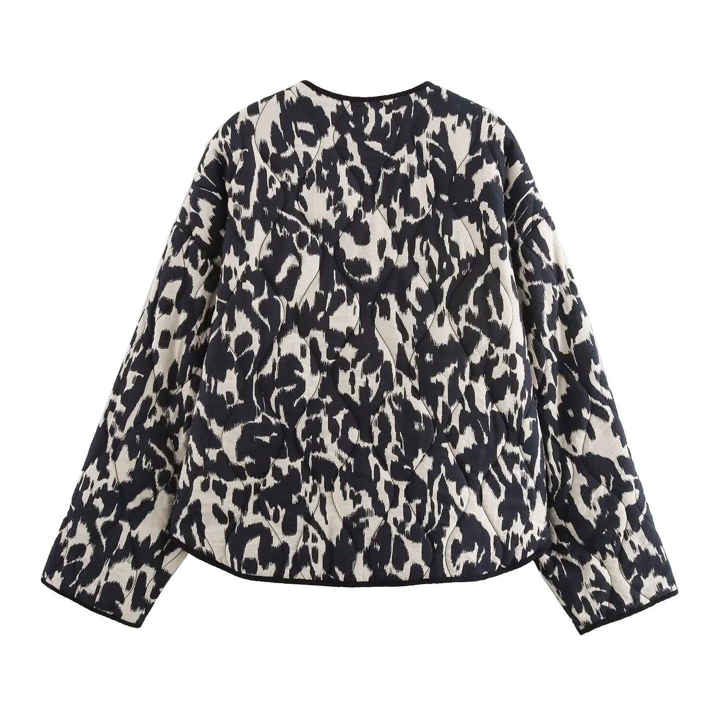 Damen - Jacke - Schlangenhautdruck - Knopfleiste Langarm - Winter