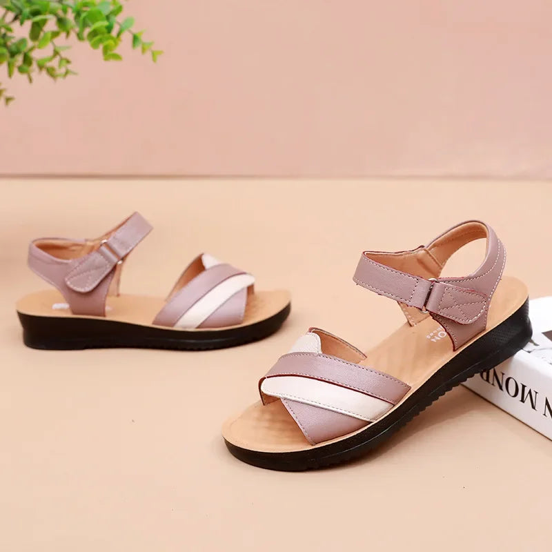 Damen - Sandalen - Echtleder/Gummi - Weiche Sohle - Sommer