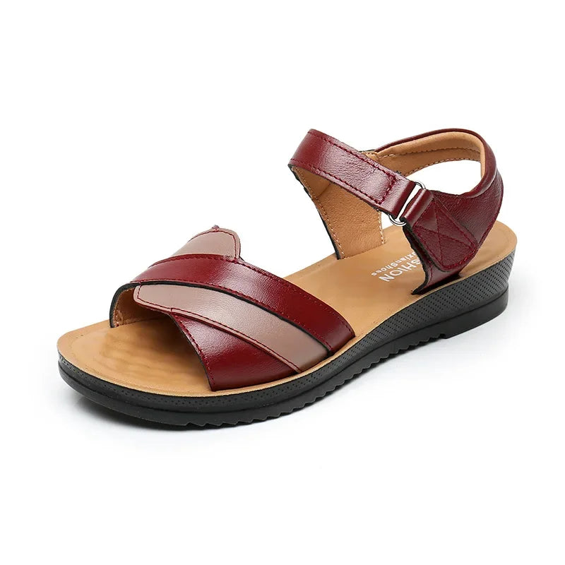 Damen - Sandalen - Echtleder/Gummi - Weiche Sohle - Sommer