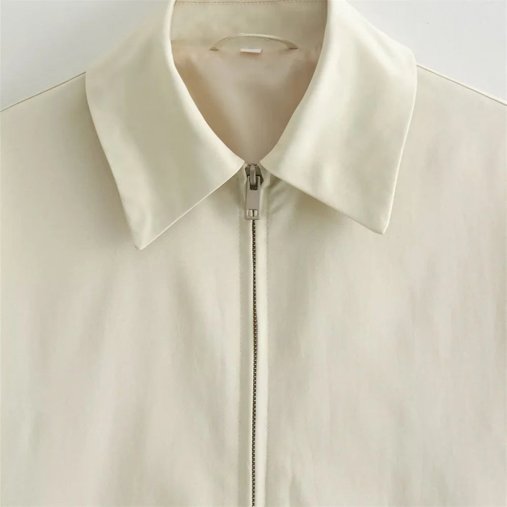 Damen - Jacke - Polokragen - Langarm - Herbst