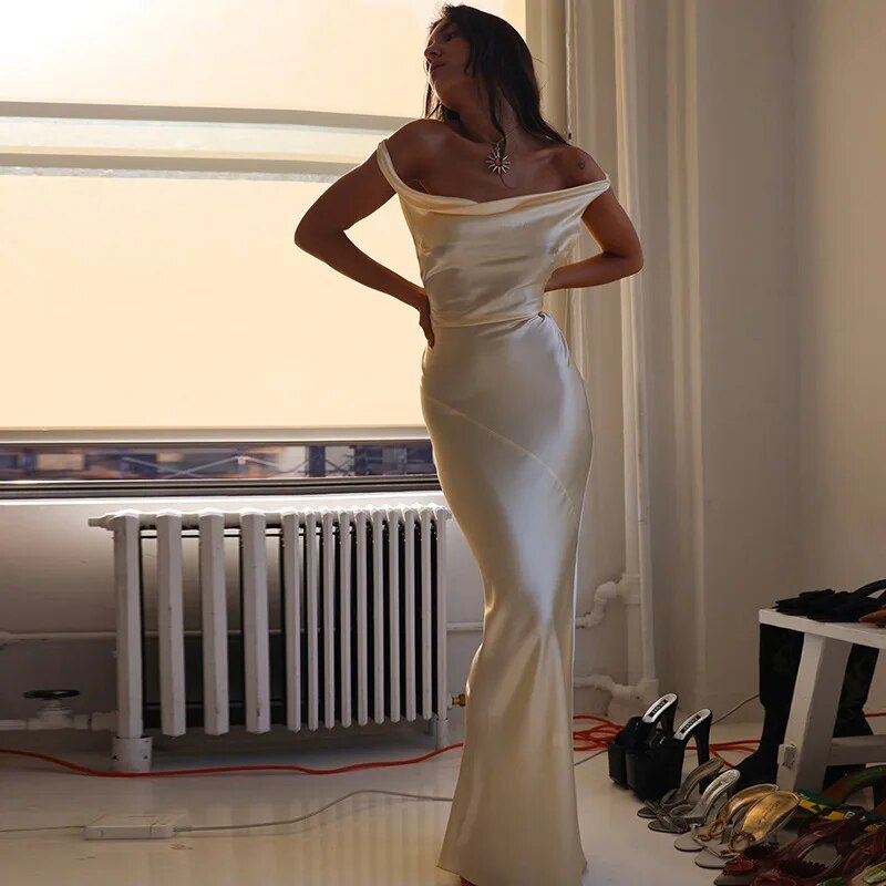 Unifarbenes drapiertes Partykleid