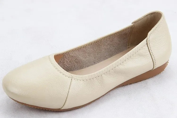 Damen - Schuhe - Echtes Leder - Ballerinas - Runde Schuhspitze - Sommer