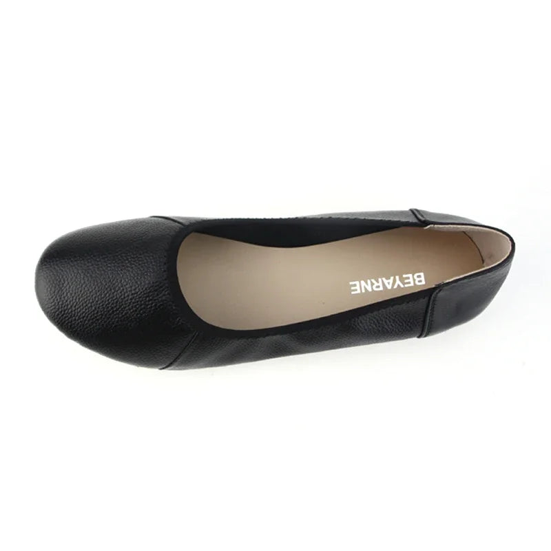Damen - Schuhe - Echtes Leder - Ballerinas - Runde Schuhspitze - Sommer