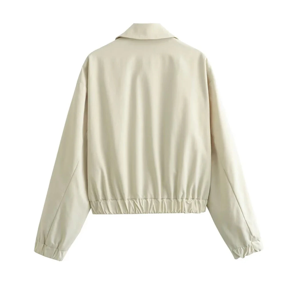 Damen - Jacke - Polokragen - Langarm - Herbst