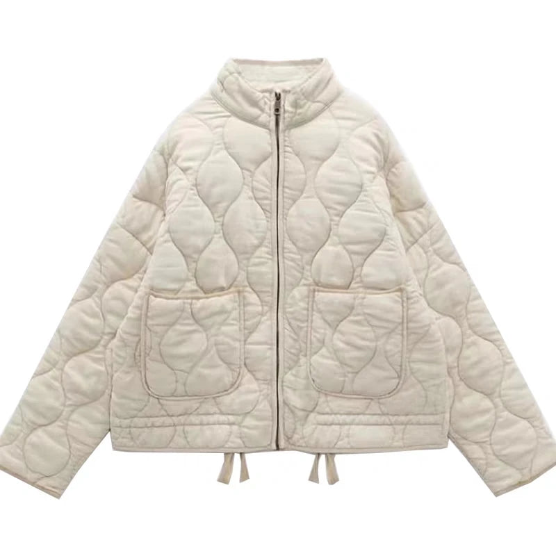 Damen - Mantel - Baumwolle - Vintage Kordelzug - Wintermode