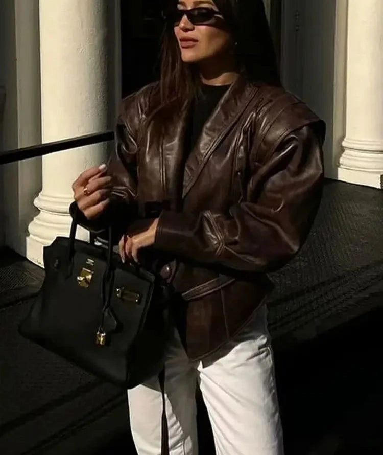 Frauen - Jacke - Leder - Vielseitig - Herbst
