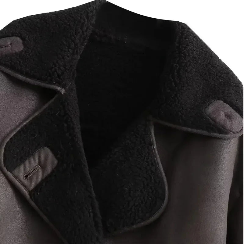 Damen - Dicke Plüschjacke - Warmer Mantel - Outdoorbekleidung - Winter