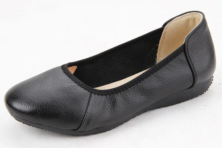 Damen - Schuhe - Echtes Leder - Ballerinas - Runde Schuhspitze - Sommer