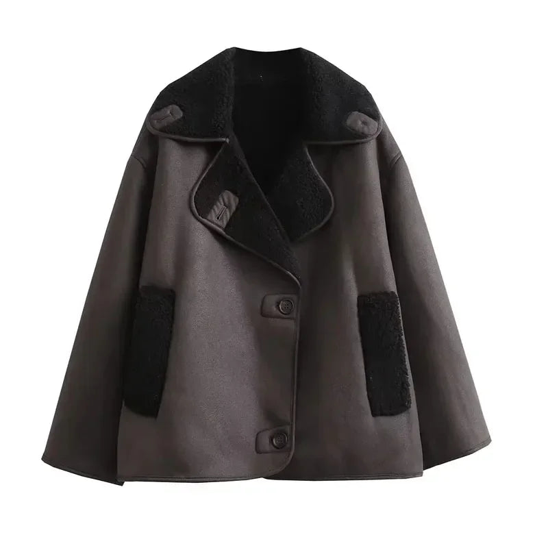 Damen - Dicke Plüschjacke - Warmer Mantel - Outdoorbekleidung - Winter