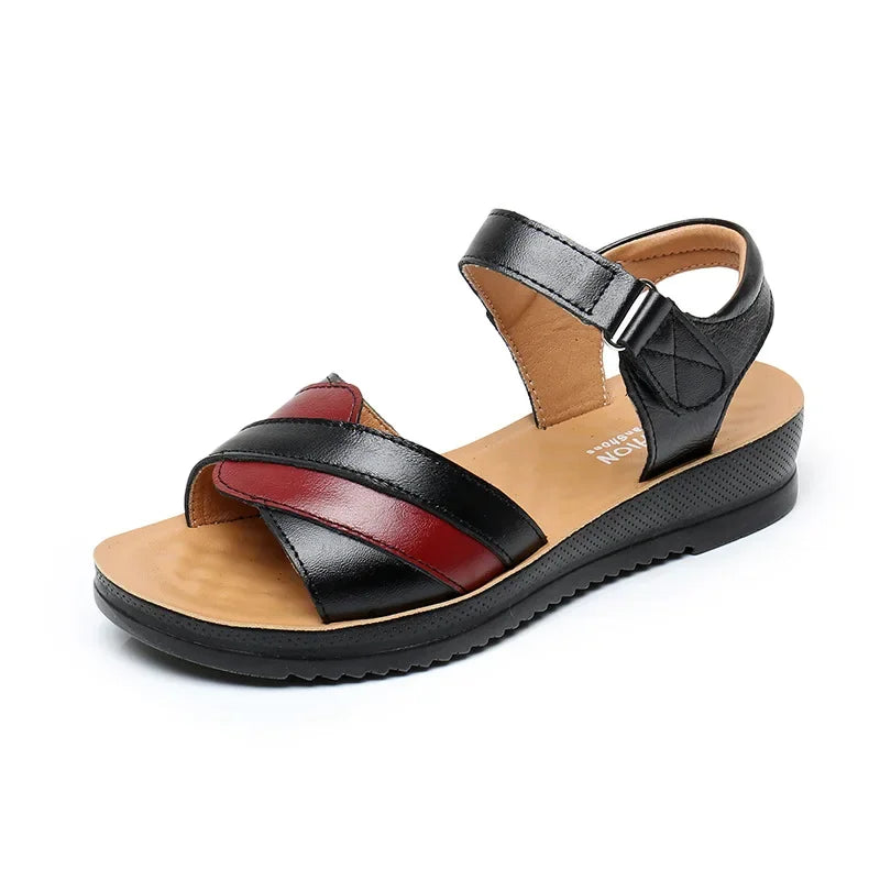 Damen - Sandalen - Echtleder/Gummi - Weiche Sohle - Sommer