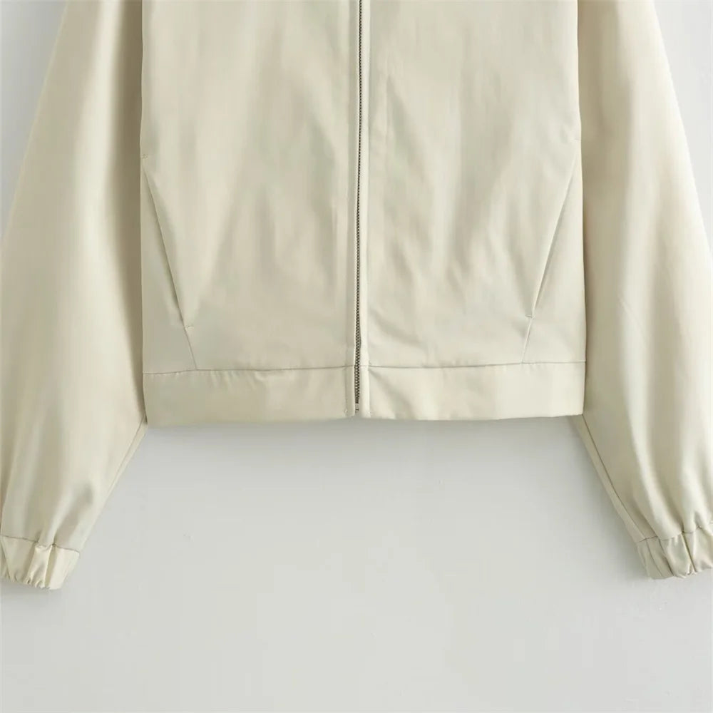 Damen - Jacke - Polokragen - Langarm - Herbst
