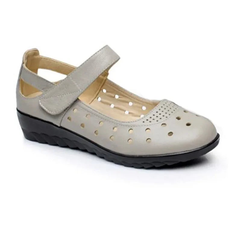 Damen- Sandale- hohl- Schlupf- Knöchelriemen- Echtes Leder- Sommer