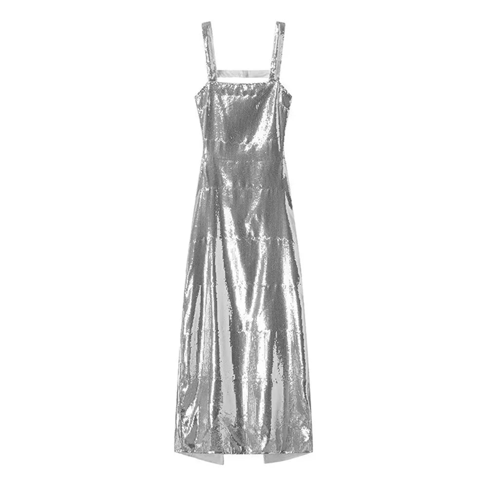 Frauen - Kleid - Quadratischer Ausschnitt - offener Rücken - hängender Gürtel - Sommer