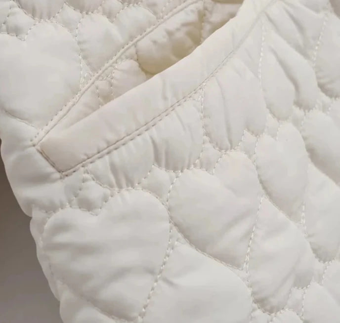 Frauen - Jacke - Herz gepolstert O-Ausschnitt - Tasche vielseitig - Winter