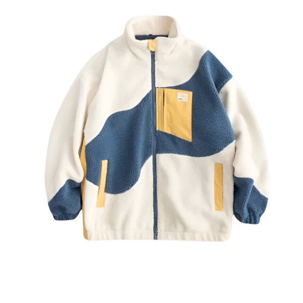Männer - Jacke - Color Block Lambswool - Sherpa Fleece wattiert - Winter
