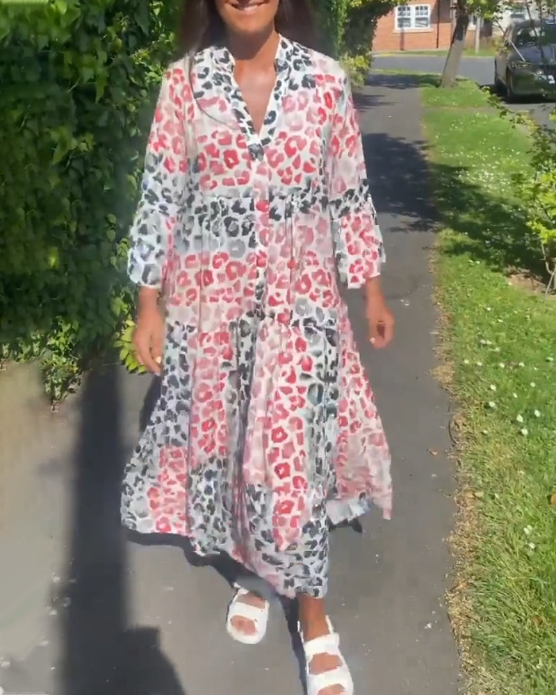 Lani Freizeitkleid mit V-Ausschnitt und Rüschen