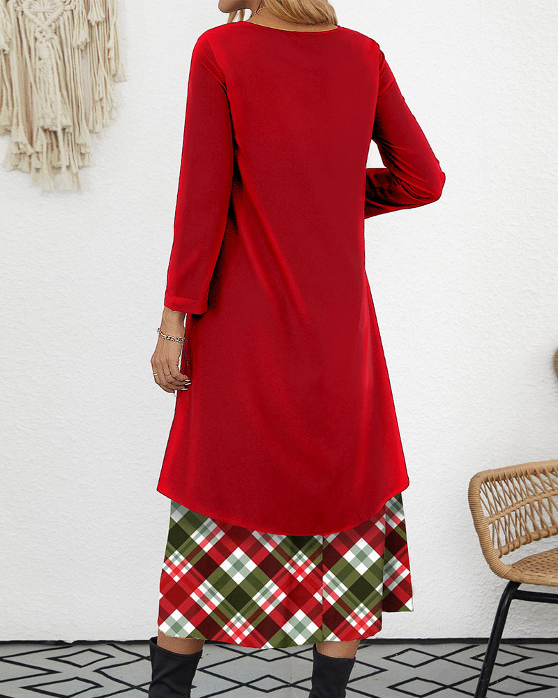 Red Flake Kleid aus kariertem Samt