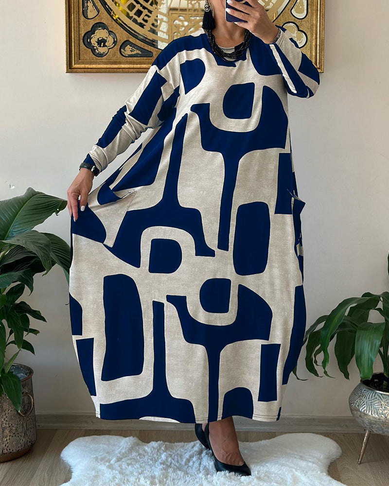 Viktoria, langärmeliges Kleid, bedruckt, weiß