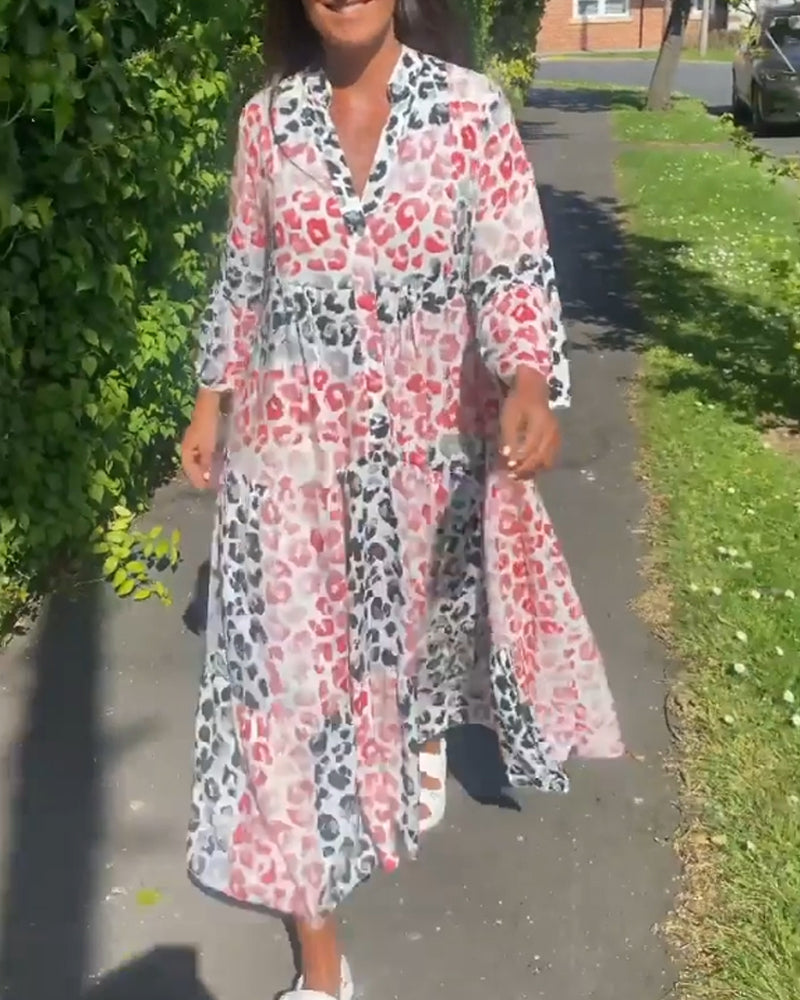 Lani Freizeitkleid mit V-Ausschnitt und Rüschen