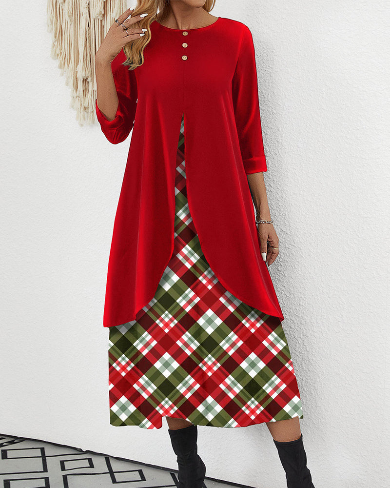 Red Flake Kleid aus kariertem Samt