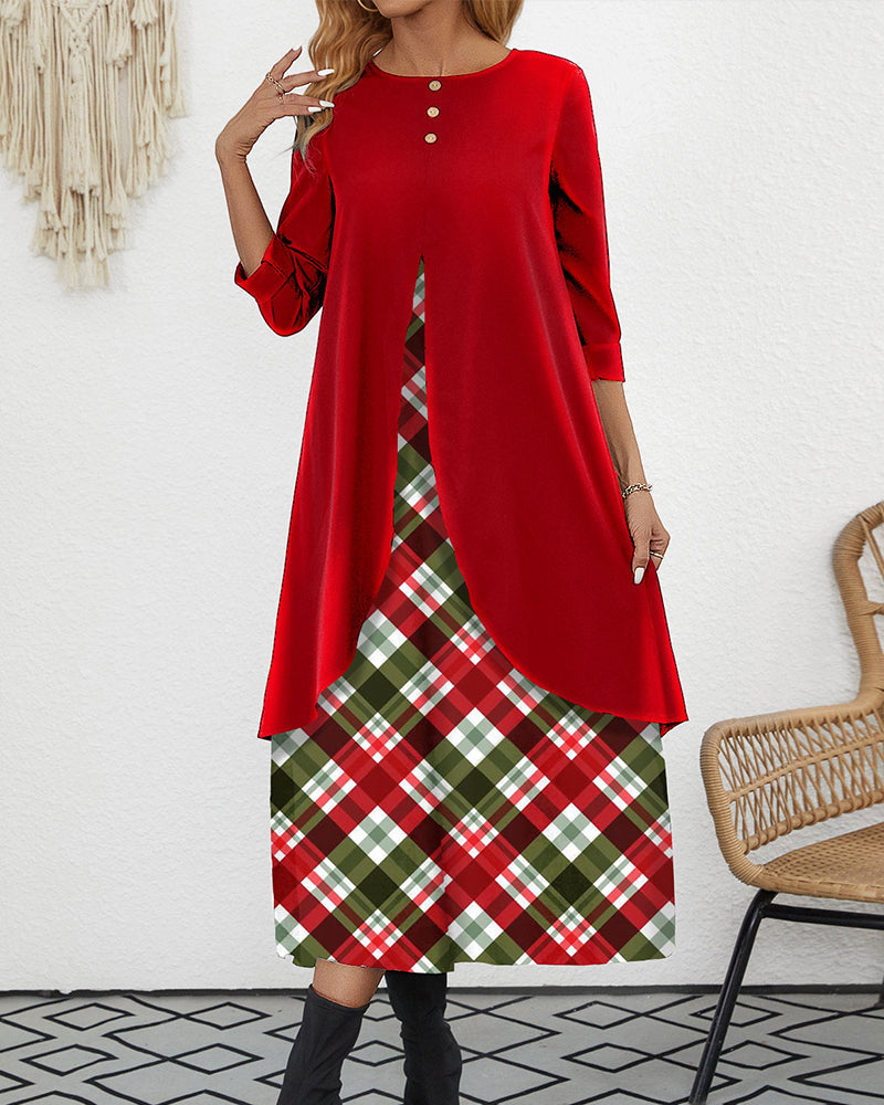 Red Flake Kleid aus kariertem Samt