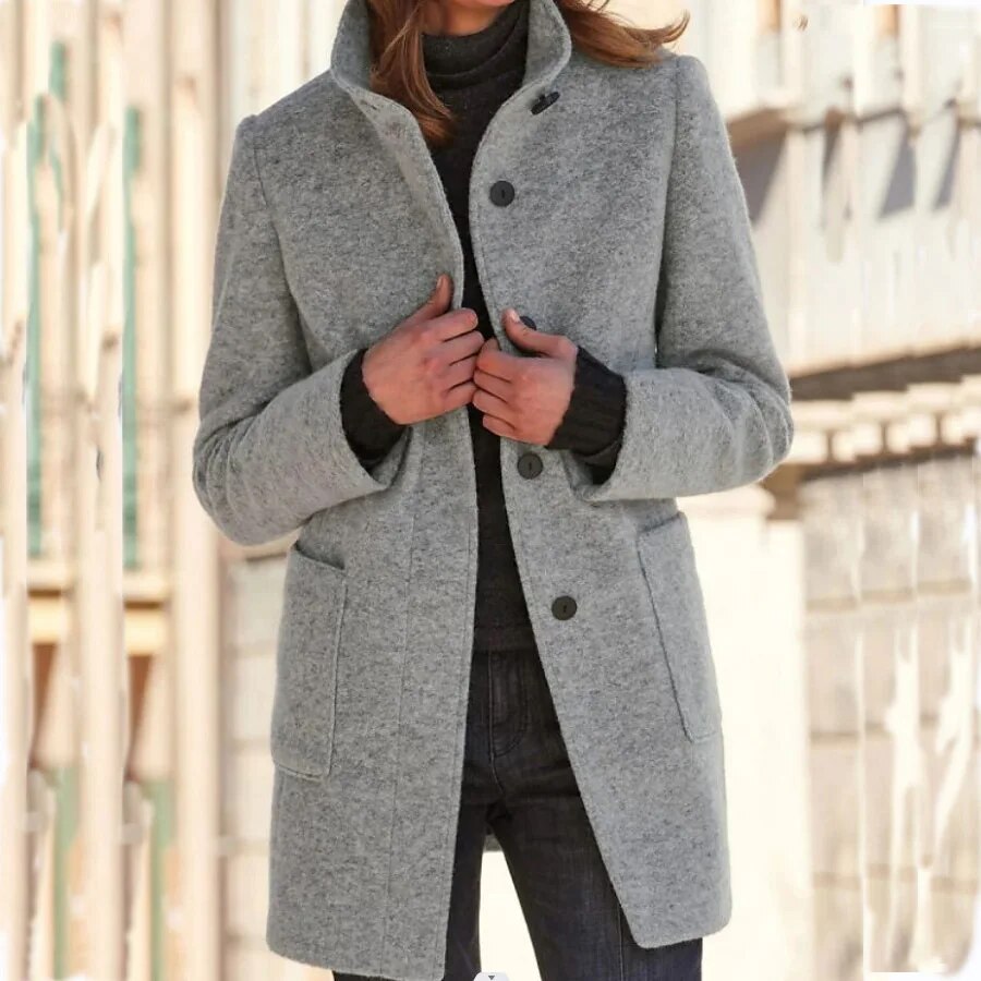 Damen - Sakko Anzug - Einreihig - Elegant Einfarbig - Winter