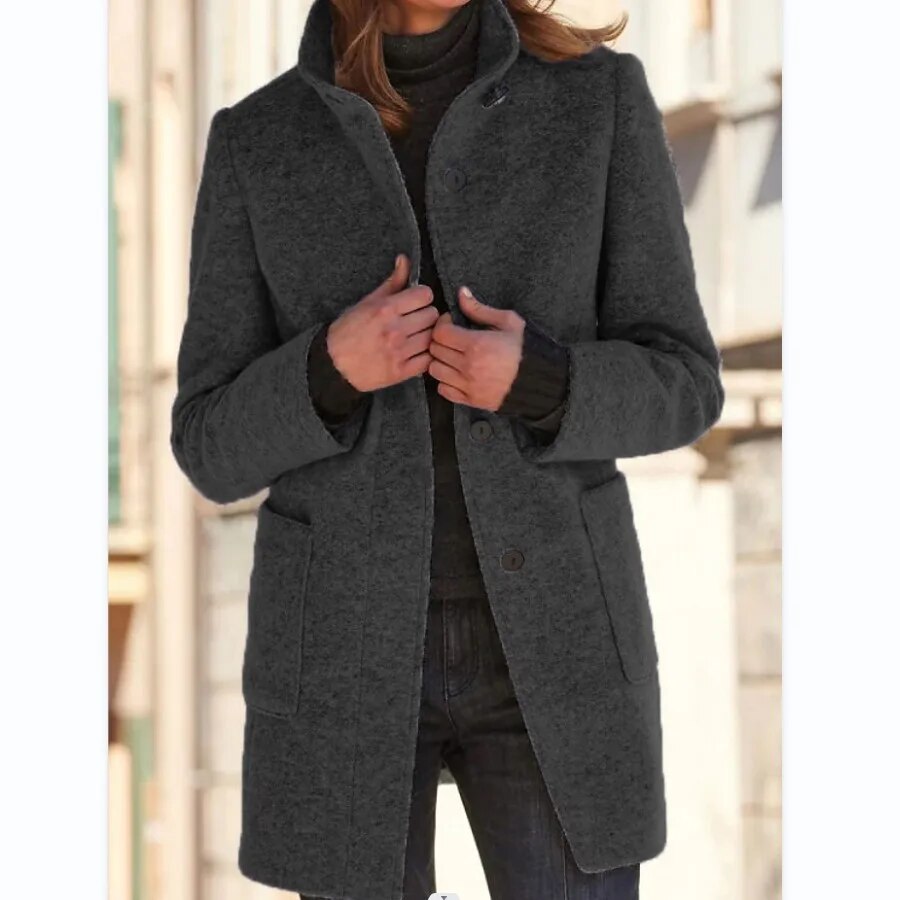 Damen - Sakko Anzug - Einreihig - Elegant Einfarbig - Winter