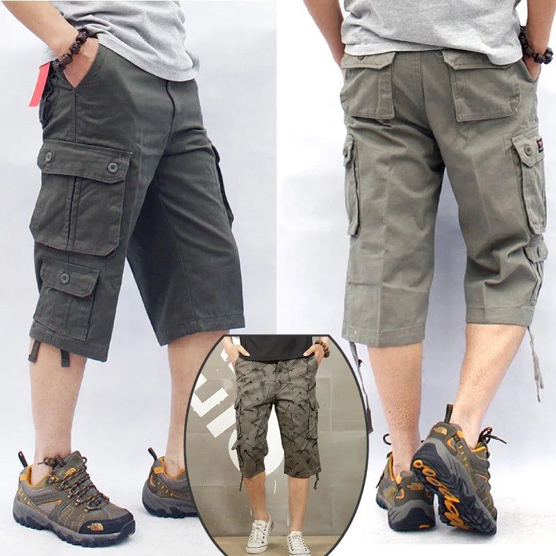 Mario Lange Cargo Shorts Gekürzte Hose Militär Tarnmuster 