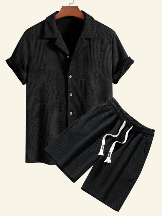 Unifarbenes Oberteil und Shorts mit Kordelzug für Sommerkleidung