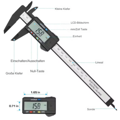 150mm/100mm Digitaler Messschieber: Kohlefaser-Mikrometer Messwerkzeug