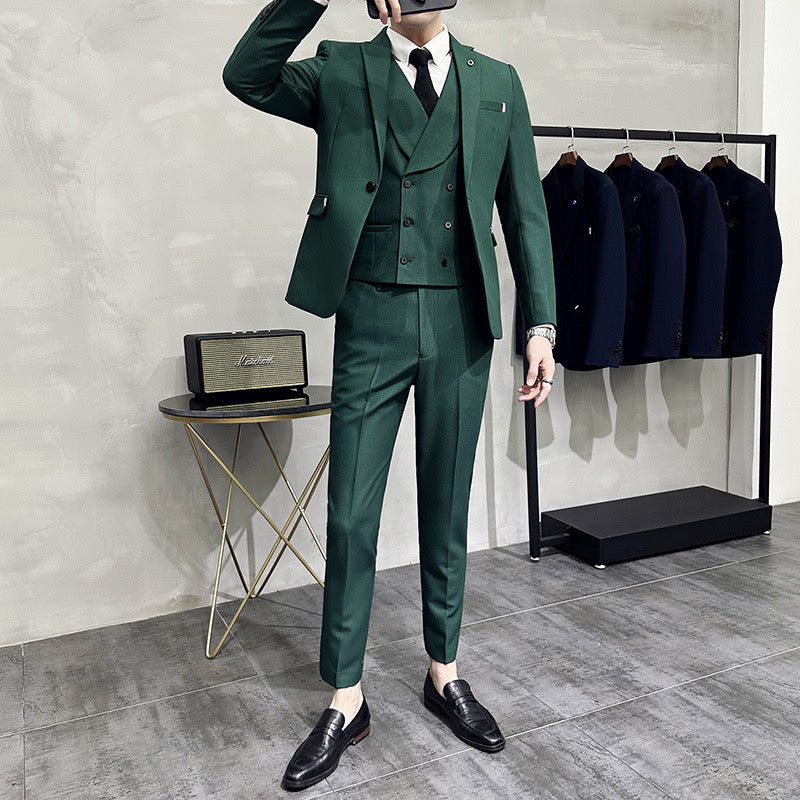 Anspruchsvoller Business-Anzug für Männer mit Weste, Blazer und Hose