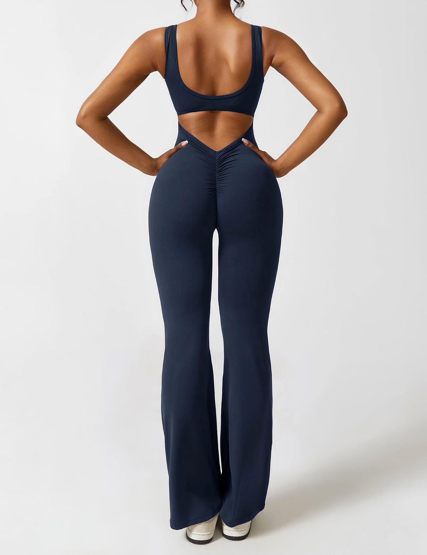 FLO | V-BACK FLARED JUMPSUIT - Flozina