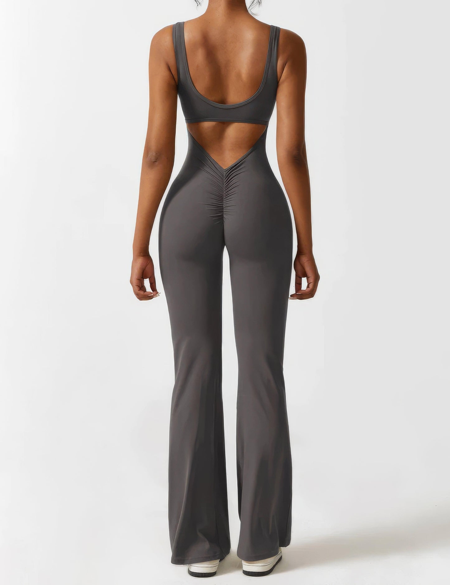 FLO | V-BACK FLARED JUMPSUIT - Flozina