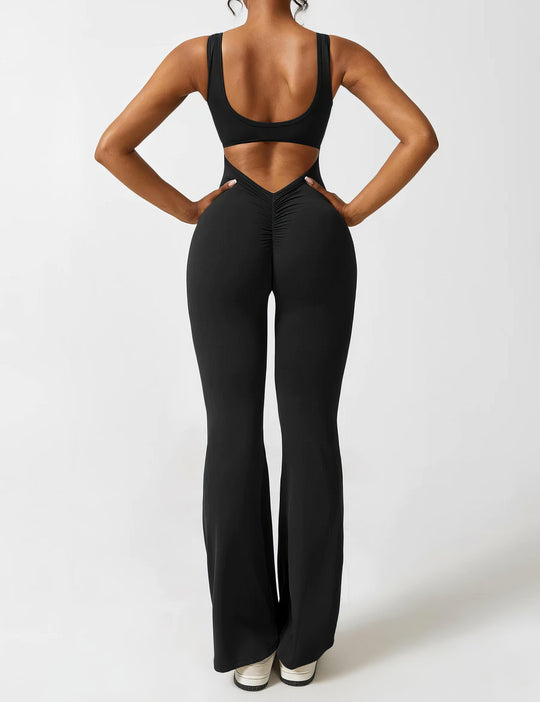 FLO | V-BACK FLARED JUMPSUIT - Flozina