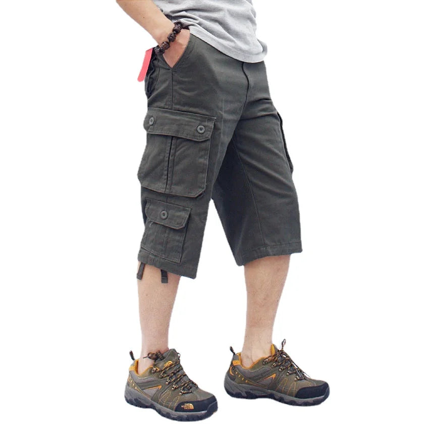 Mario Lange Cargo Shorts Gekürzte Hose Militär Tarnmuster 