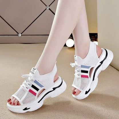 Damen- Sandalen- sportlicher Look- offene Spitze- Mesh- Sommer