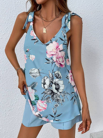 Ärmelloses Floral Patter Set für einen stilvollen Sommerlook