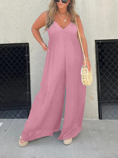 Locker schlichter Jumpsuit mit einfarbigem Stil