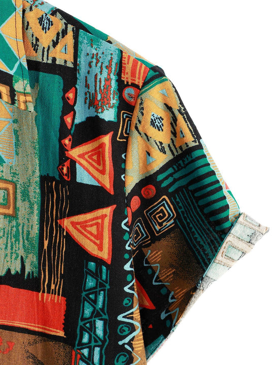 Bunt bedrucktes Polohemd mit sommerlichem Flair