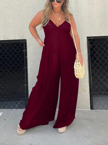 Locker schlichter Jumpsuit mit einfarbigem Stil