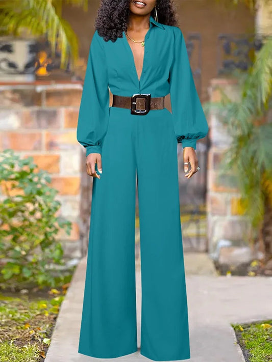 Party Jumpsuit mit Reverskragen und einfacher Hose